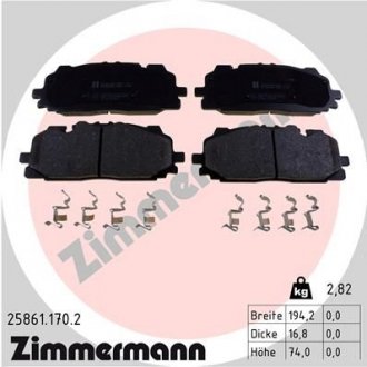 Тормозные колодки ZIMMERMANN 258611702 (фото 1)