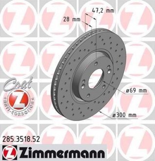 Гальмівний диск Sport ZIMMERMANN 285351852 (фото 1)