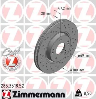 Гальмівний диск Sport ZIMMERMANN 285351852