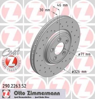 Диск тормозной передний SPORT Z ZIMMERMANN 290226352 (фото 1)