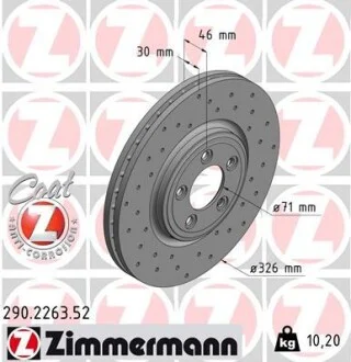 Диск тормозной передний SPORT Z ZIMMERMANN 290226352