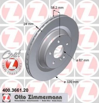 Гальмівний диск ZIMMERMANN 400366120 (фото 1)