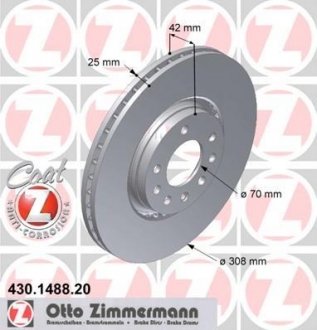 Гальмівні диски ZIMMERMANN 430148820 (фото 1)