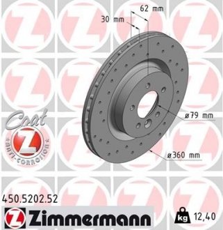 Гальмівний диск ZIMMERMANN 450520252 (фото 1)