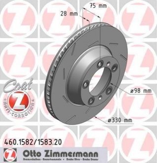Гальмівний диск PORSCHE PANAMERA 09- R Coat Z ZIMMERMANN 460158320