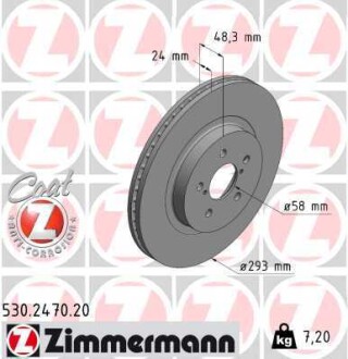 Диск гальмівний Coat Z ZIMMERMANN 530247020 (фото 1)