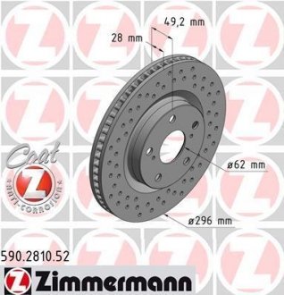 Гальмівний диск SPORT COAT Z ZIMMERMANN 590281052 (фото 1)