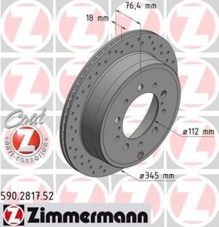 Тормозной диск ZIMMERMANN 590281752 (фото 1)