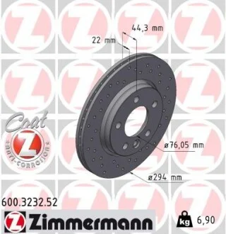 Диск гальмівний ZIMMERMANN 600.3232.52
