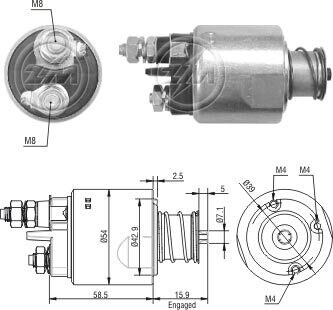 Втягивающее реле стартера ZM ZM1495