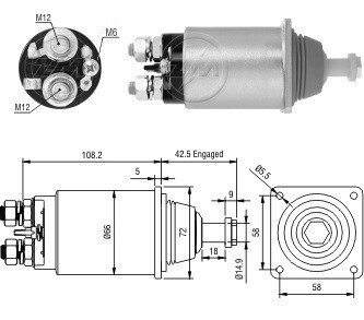 Реле втягуючого стартера ZM ZM 1833