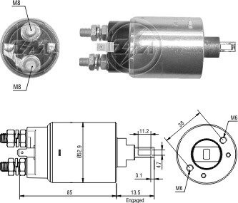 Реле втягуючого стартера ZM ZM 2981