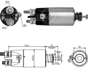 Реле стартера, що втягує. ZM ZM3897