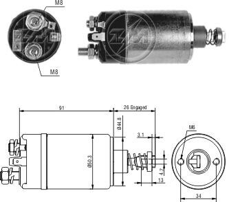 Реле втягуючого стартера ZM ZM 527