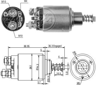 Реле стартера, що втягує. ZM ZM538