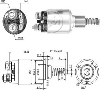 Реле втягуючого стартера ZM ZM 734